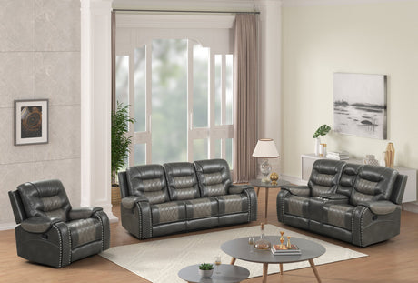 Ashley Gray Two-Tone 3-Piece Reclining Living Room Set by Happy Homes at Eve Furniture