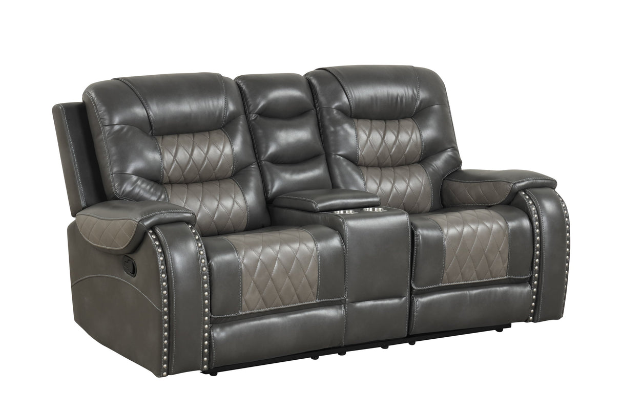 Ashley Gray Two-Tone 3-Piece Reclining Living Room Set by Happy Homes at Eve Furniture