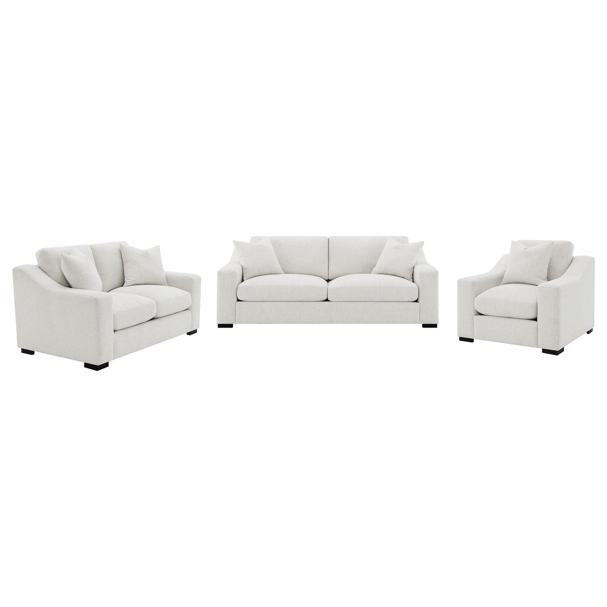 Ashlyn Sand 3-Piece Upholstered Track Arm Living Room Set by Coaster at Eve Furniture