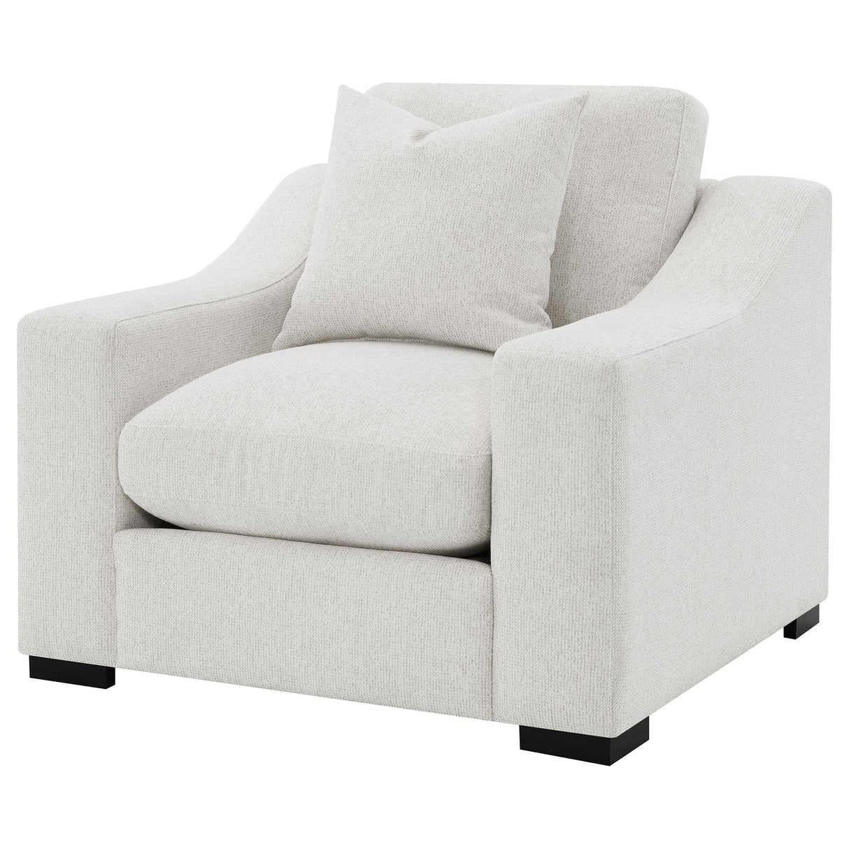 Ashlyn Sand Fabric Upholstered Track Arm Accent Chair by Coaster at Eve Furniture