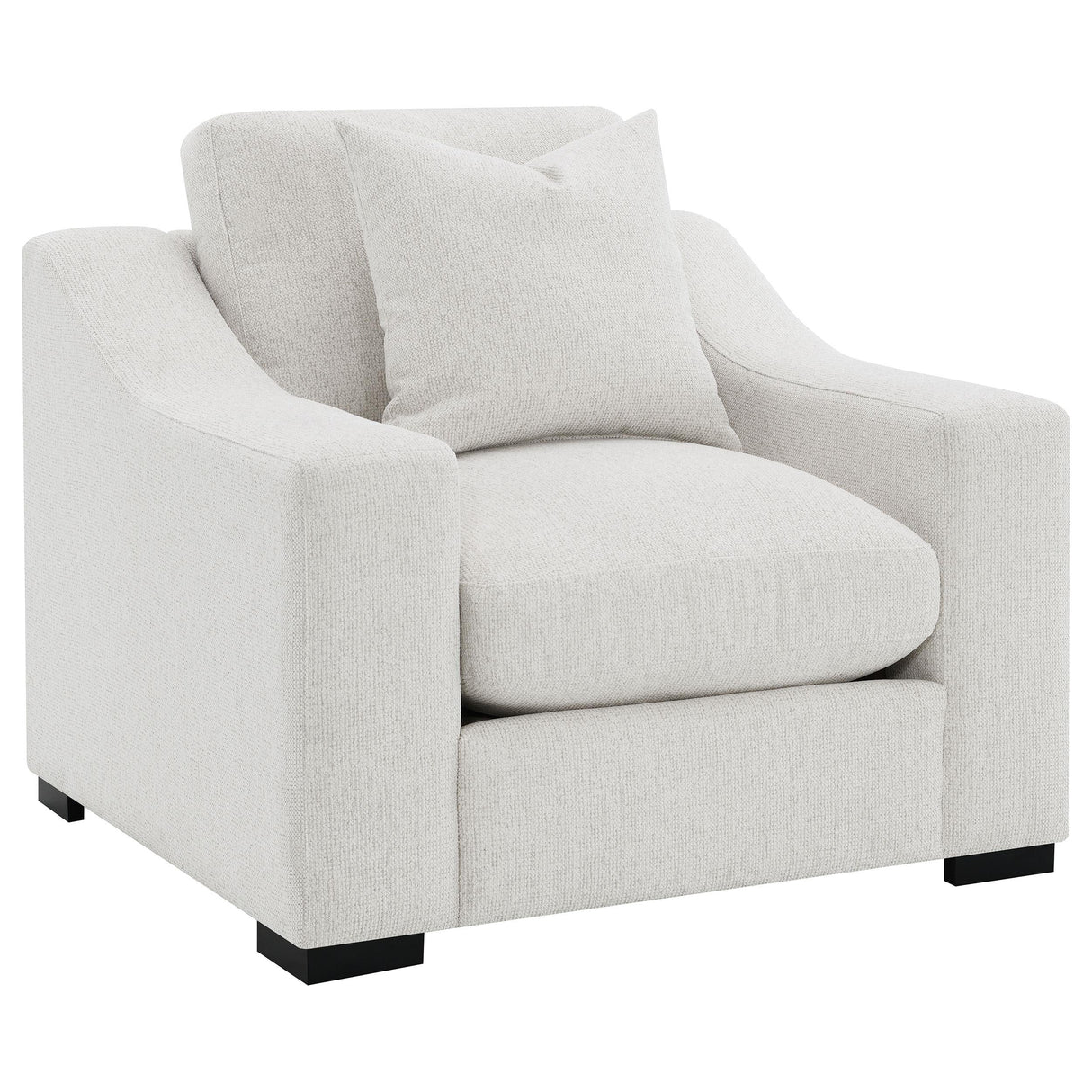 Ashlyn Sand Fabric Upholstered Track Arm Accent Chair by Coaster at Eve Furniture