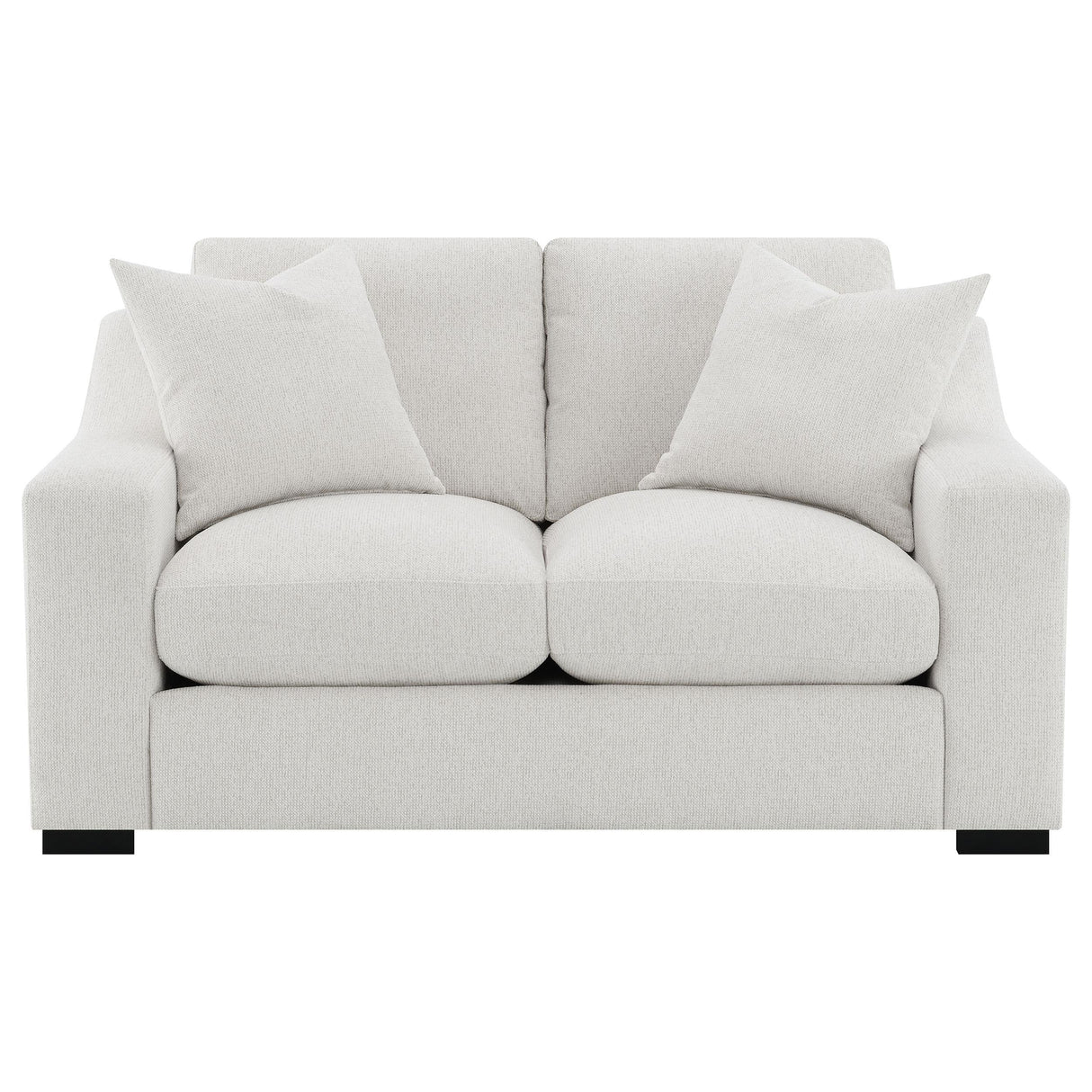 Ashlyn Sand Fabric Upholstered Track Arm Loveseat by Coaster at Eve Furniture