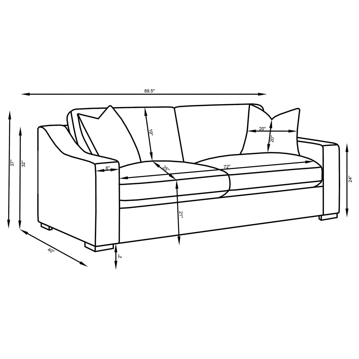 Ashlyn Sand Fabric Upholstered Track Arm Sofa by Coaster at Eve Furniture