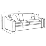 Ashlyn Sand Fabric Upholstered Track Arm Sofa by Coaster at Eve Furniture
