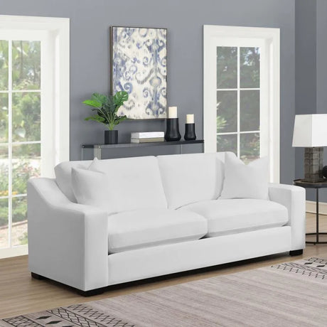 Ashlyn Upholstered Sloped Arm Sofa White by Coaster at Eve Furniture