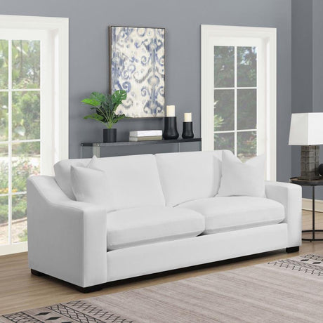 Ashlyn Upholstered Sloped Arm Sofa White by Coaster at Eve Furniture