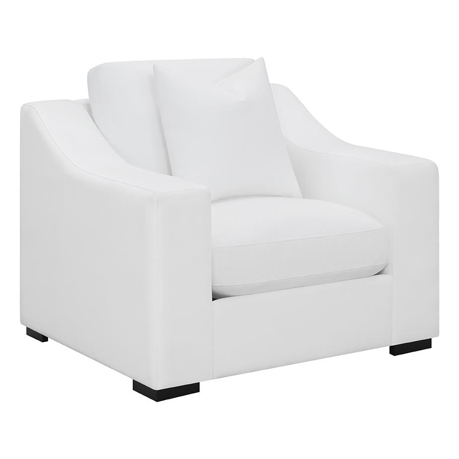 Ashlyn White Upholstered Sloped Arms Chair