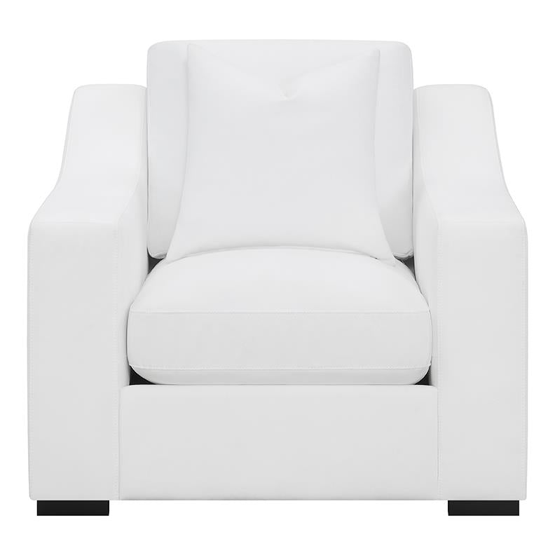 Ashlyn White Upholstered Sloped Arms Chair