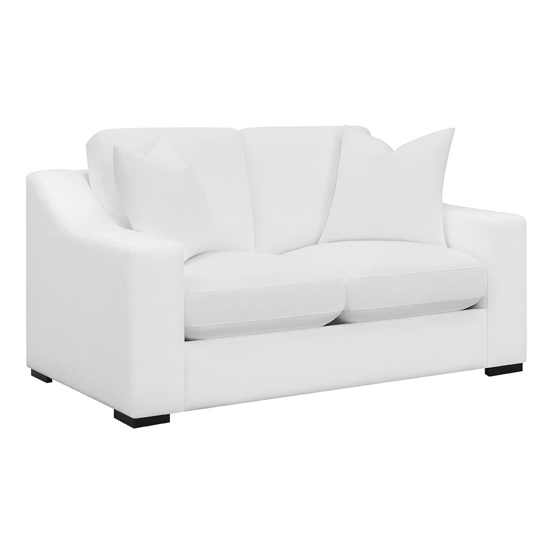 Ashlyn Upholstered Sloped Arms Loveseat White