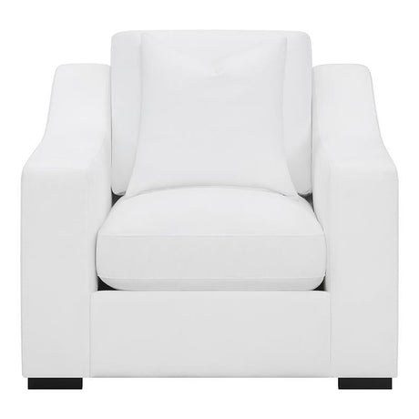 Ashlyn White Upholstered Sloped Arms Chair by Coaster at Eve Furniture