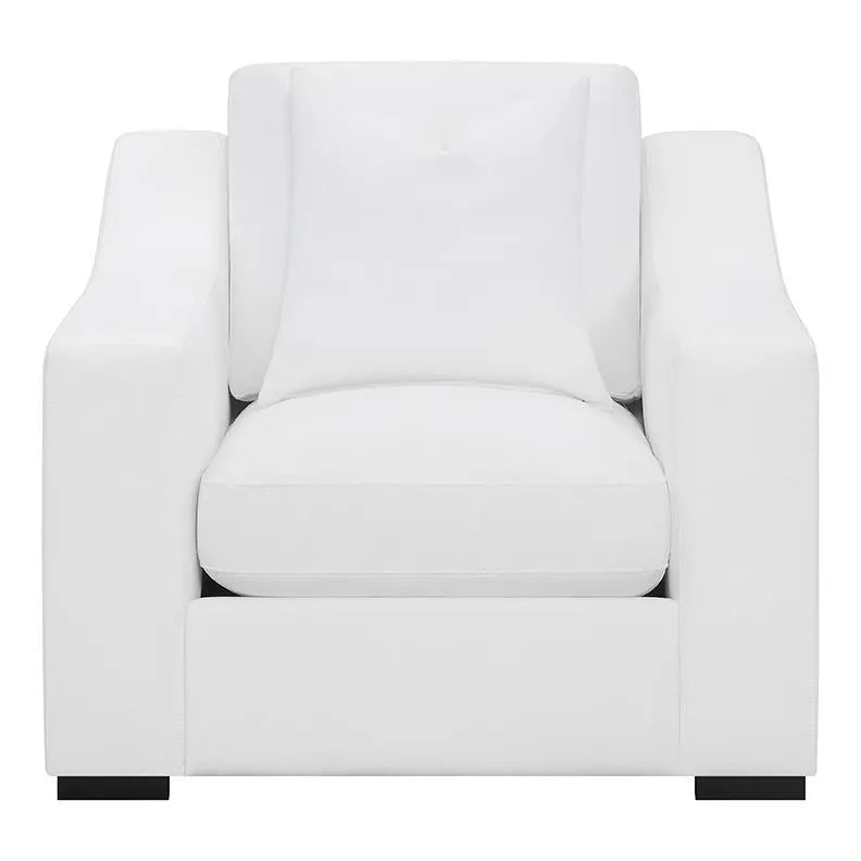 Ashlyn White Upholstered Sloped Arms Chair by Coaster at Eve Furniture