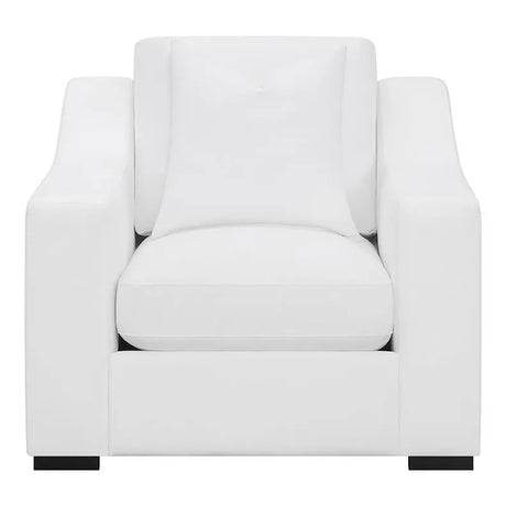 Ashlyn White Upholstered Sloped Arms Chair by Coaster at Eve Furniture
