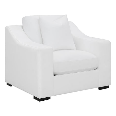 Ashlyn White Upholstered Sloped Arms Living Room Set by Coaster at Eve Furniture