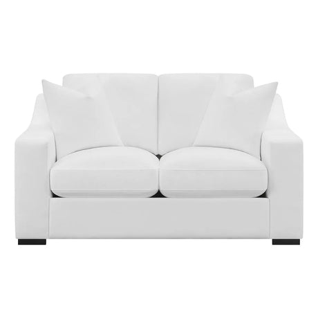 Ashlyn White Upholstered Sloped Arms Loveseat by Coaster at Eve Furniture
