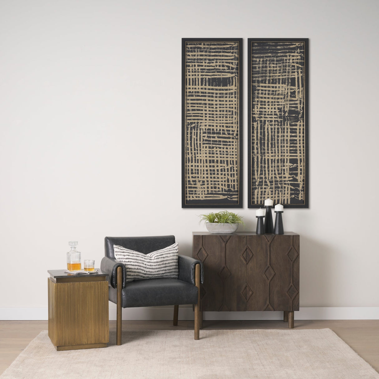 Ashton Black Vegan Leather w/ Dark Brown Wood Accent Chair by Mercana at Eve Furniture