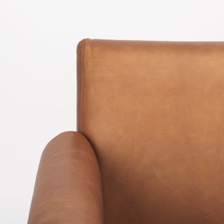 Ashton Brown Leather w/ Light Wood Accent Chair by Mercana at Eve Furniture