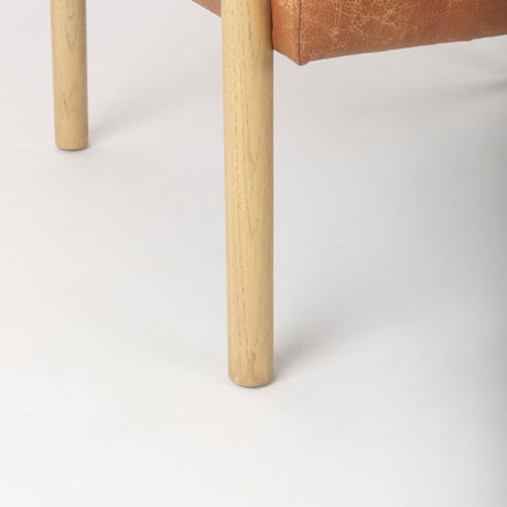 Ashton Brown Vegan Leather w/ Light Wood Accent Chair by Mercana at Eve Furniture