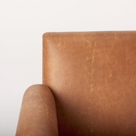Ashton Brown Vegan Leather w/ Light Wood Accent Chair by Mercana at Eve Furniture