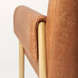 Ashton Brown Vegan Leather w/ Light Wood Accent Chair by Mercana at Eve Furniture