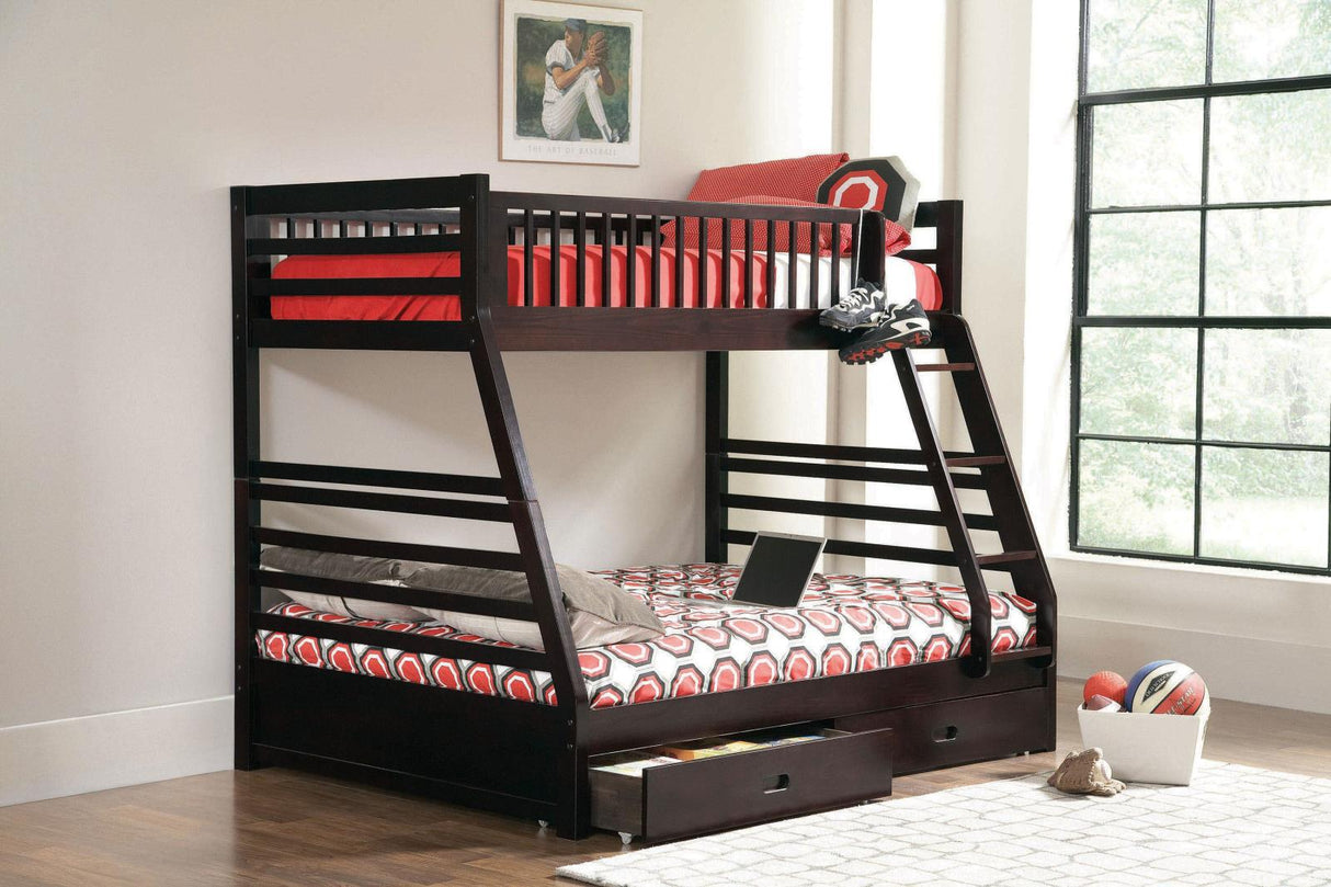 Ashton Cappuccino Twin over Full 2-Drawer Bunk Bed