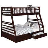 Ashton Cappuccino Twin over Full 2-Drawer Bunk Bed