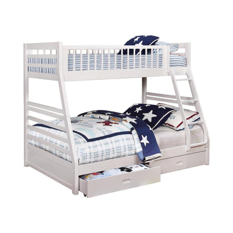 Ashton White Twin over Full 2-Drawer Bunk Bed by Coaster at Eve Furniture