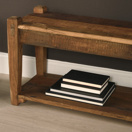 Ashwick Dark Brown Reclaimed Wood Bench by Mercana at Eve Furniture