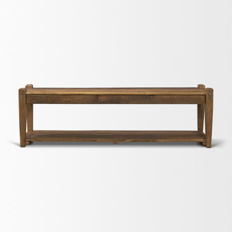 Ashwick Dark Brown Reclaimed Wood Bench by Mercana at Eve Furniture