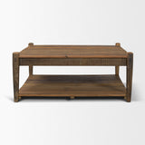 Ashwick Dark Brown Reclaimed Wood Square Coffee Table by Mercana at Eve Furniture