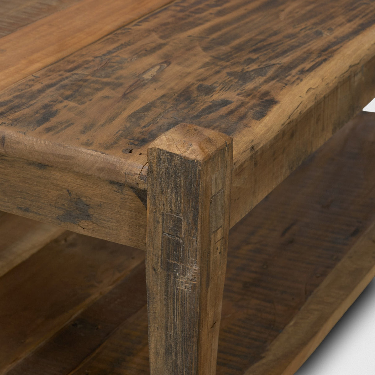 Ashwick Dark Brown Reclaimed Wood Square Coffee Table by Mercana at Eve Furniture