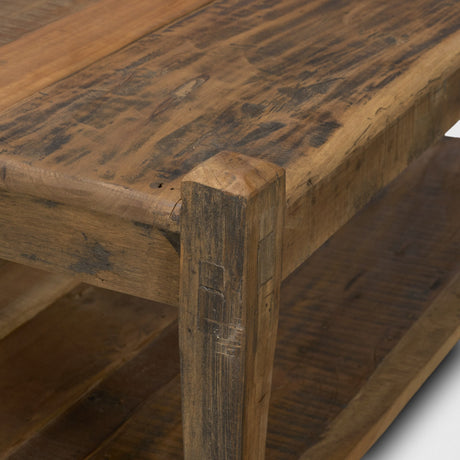 Ashwick Dark Brown Reclaimed Wood Square Coffee Table by Mercana at Eve Furniture