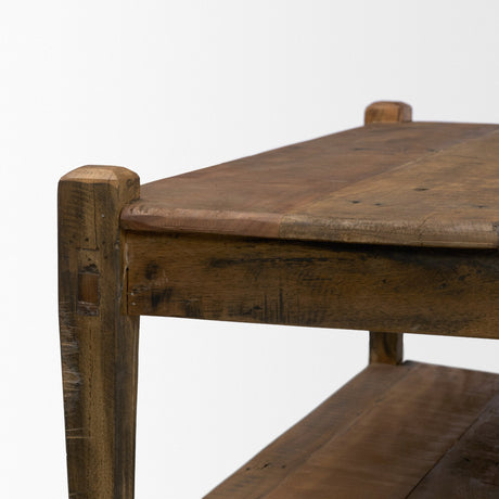 Ashwick Dark Brown Reclaimed Wood Square Coffee Table by Mercana at Eve Furniture