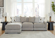 Aslan Court Pebble 3-Piece Left Arm Facing (LAF) Chaise Sectional by Ashley at Eve Furniture