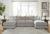 Aslan Court Pebble 4-Piece Double Chaise Sectional by Ashley at Eve Furniture