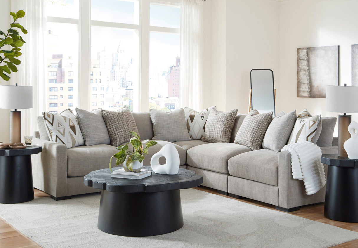 Aslan Court Pebble 5-Piece Sectional by Ashley at Eve Furniture