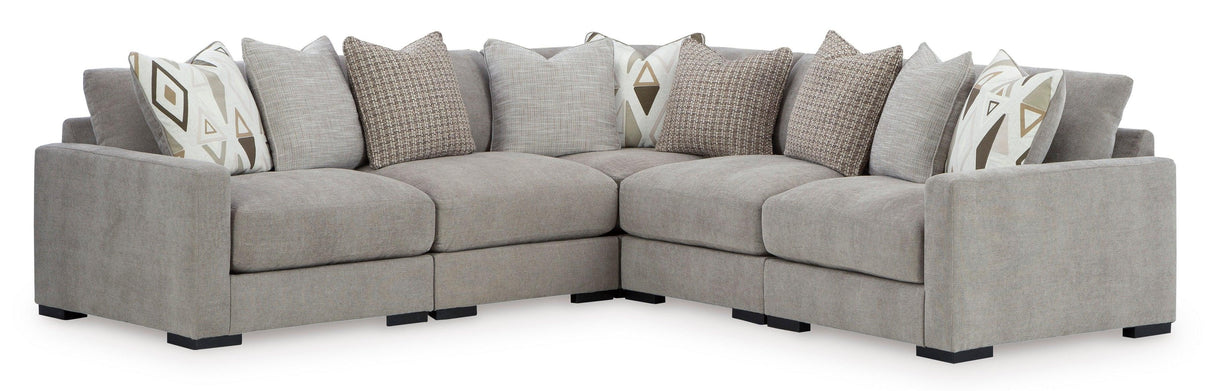 Aslan Court Pebble 5-Piece Sectional by Ashley at Eve Furniture