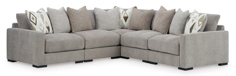 Aslan Court Pebble 5-Piece Sectional by Ashley at Eve Furniture