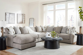 Aslan Court Pebble 6-Piece Left Arm Facing (LAF) Chaise Sectional by Ashley at Eve Furniture