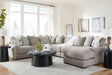 Aslan Court Pebble 6-Piece Right Arm Facing (RAF) Chaise Sectional by Ashley at Eve Furniture