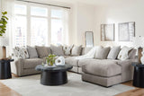 Aslan Court Pebble 6-Piece Right Arm Facing (RAF) Chaise Sectional by Ashley at Eve Furniture