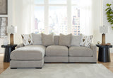 Aslan Court Pebble 3-Piece Left Arm Facing (LAF) Chaise Sectional by Ashley at Eve Furniture