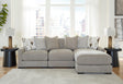 Aslan Court Pebble 3-Piece Right Arm Facing (RAF) Chaise Sectional by Ashley at Eve Furniture