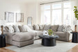 Aslan Court Pebble 6-Piece Left Arm Facing (LAF) Chaise Sectional by Ashley at Eve Furniture