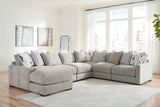 Aslan Court Pebble 6-Piece Left Arm Facing (LAF) Chaise Sectional by Ashley at Eve Furniture