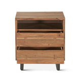 Aspen 24" Two Drawer Nightstand in Smoked Acacia by Home Trends & Design at Eve Furniture