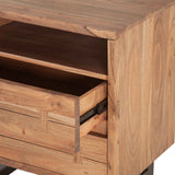 Aspen 24" Two Drawer Nightstand in Smoked Acacia by Home Trends & Design at Eve Furniture