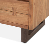 Aspen 24" Two Drawer Nightstand in Smoked Acacia by Home Trends & Design at Eve Furniture