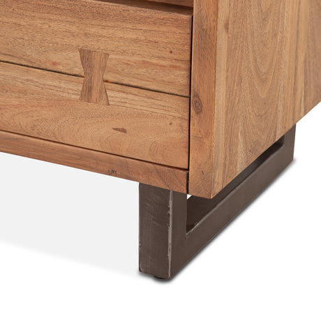 Aspen 24" Two Drawer Nightstand in Smoked Acacia by Home Trends & Design at Eve Furniture