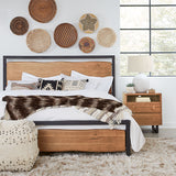 Aspen 24" Two Drawer Nightstand in Smoked Acacia by Home Trends & Design at Eve Furniture