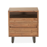 Aspen 24" Two Drawer Nightstand in Smoked Acacia by Home Trends & Design at Eve Furniture